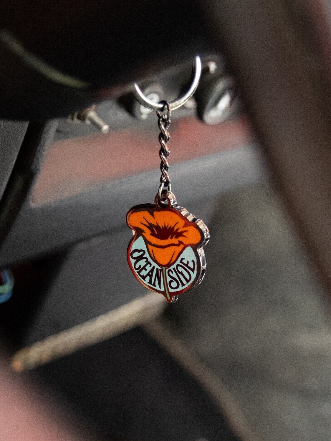 Oceanside Poppy Keychain